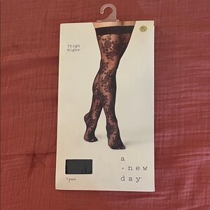 A New Day Black Lace Thigh Highs